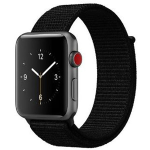 Apple Watch rugalmas szövet óraszíj /fekete/ 44/45/46/49 mm