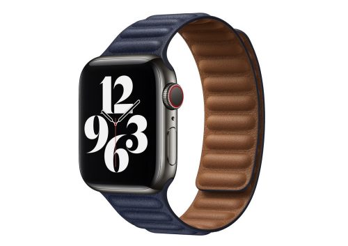 Apple Watch két részes mágneses bőróraszíj /mélykék/ 40/41 és 42mm