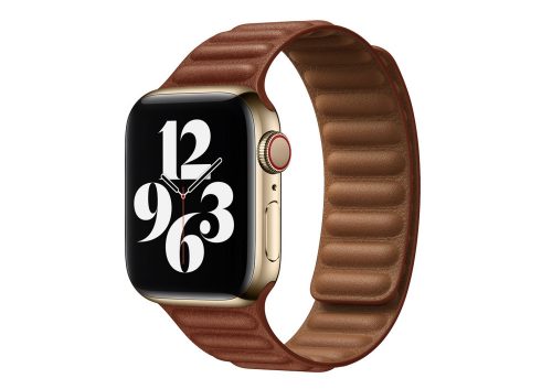 Apple Watch két részes mágneses bőróraszíj /barna/ 44/45/46/49 mm