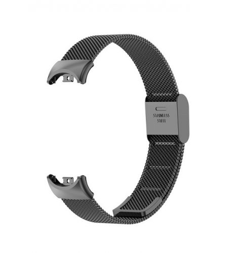 MYBANDZ Mi Band 8 - Csatos milánói fém óraszíj - fekete