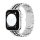 Apple Watch "Pearlmaster" láncszemes fém óraszíj /ezüst-fekete/ 42/44/45/49 mm