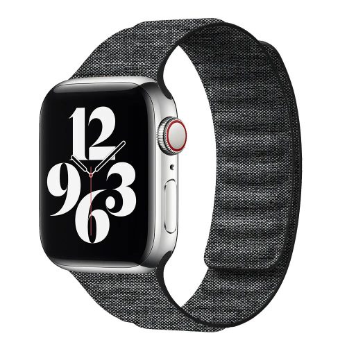 Apple Watch két részes mágneses szövet pánt /fekete/ 40/41 és 42mm