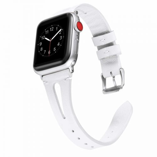 Apple Watch lélegző bőróraszíj /fehér/ - 38/40/41mm