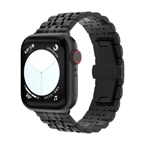 Apple Watch "Pearlmaster" láncszemes fém óraszíj /fekete/ 38/40/41 mm