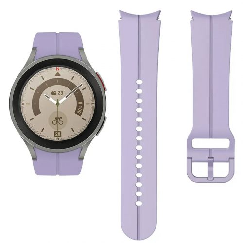MYBANDZ Sportos szilikon óraszíj Galaxy Watch 4-5-6 /halvány lila-rés nélkül/ 20mm