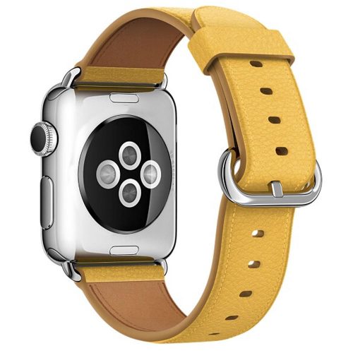 Apple Watch bőróraszíj /sárga/ 38/40/41 mm