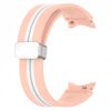 MYBANDZ Csíkos szilikon óraszíj Galaxy Watch 4-5-6-7 /pink-fehér/