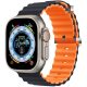 Apple Watch Ocean szilikon óraszíj / fekete-narancssárga / 44/45/46/49 mm