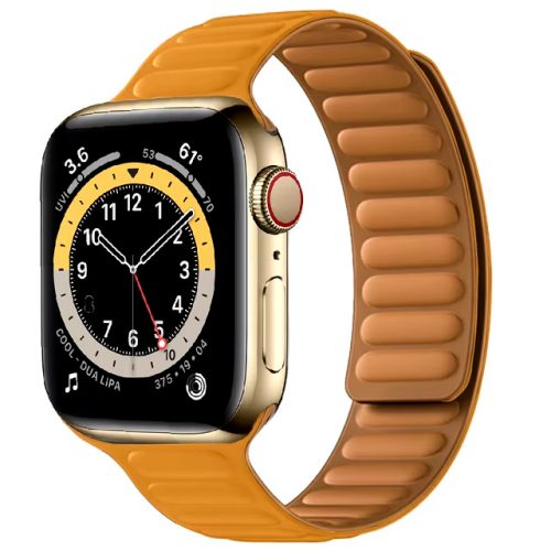 Apple Watch két részes mágneses szilikon pánt /narancs/ 38/40/41 mm