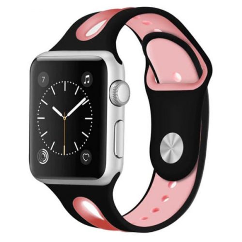 Apple Watch szilikon óraszíj /fekete-pink/ 40/41 és 42mm