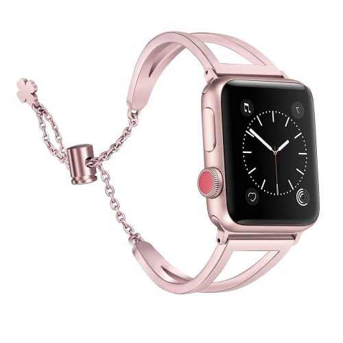 Apple Watch láncos fém óraszíj- pink-arany/40/41 és 42 mm