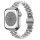 Apple Watch "Pearlmaster" láncszemes vékony fém óraszíj-ezüst / 44/45/46 és 49 mm