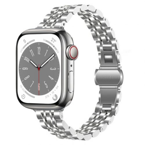 Apple Watch "Pearlmaster" láncszemes vékony fém óraszíj-ezüst / 40/41 és 42 mm