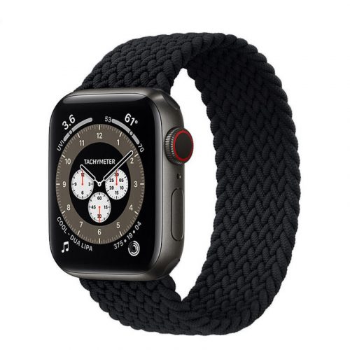 Apple Watch fonott rugalmas szövet óraszíj /fekete/ 38/40 és 41 mm