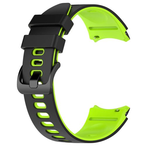 MYBANDZ kétszínű rés-nélküli szilikon óraszíj Galaxy Watch 4-5-6-7/fekete-neon zöld/ 20mm