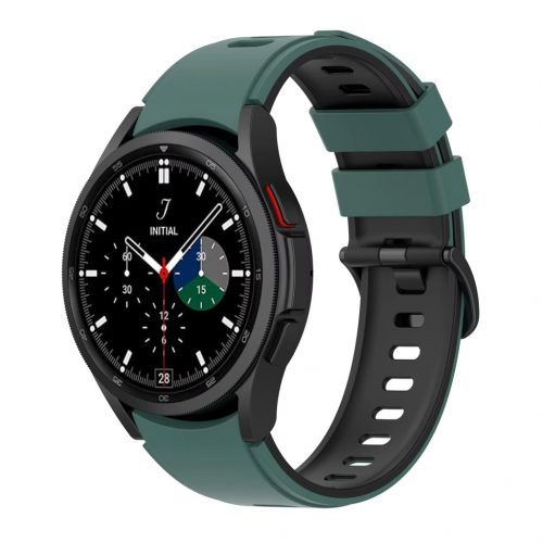 MYBANDZ kétszínű rés-nélküli szilikon óraszíj Galaxy Watch 4-5-6-7/zöldeskék-fekete/ 20mm