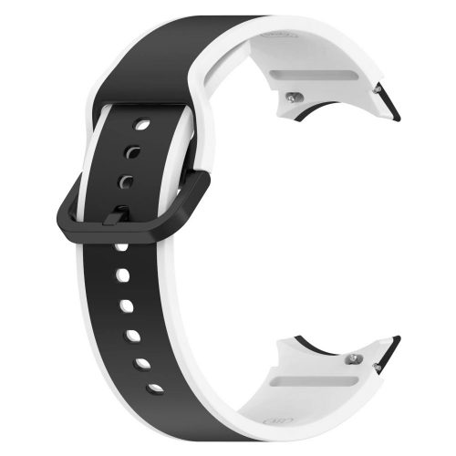 MYBANDZ rés-nélküli szilikon óraszíj Galaxy Watch 4-5-6-7 /fekete-fehér/ 20mm