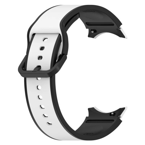 MYBANDZ rés-nélküli szilikon óraszíj Galaxy Watch 4-5-6-7 /fehér-fekete/ 20mm