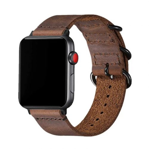 Apple Watch vintage bőróraszíj-sötét barna 44/45/46 és 49 mm