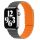 Apple Watch mágneses kétrészes szilikon szíj /szürke-narancs/ 38/40 és 41 mm