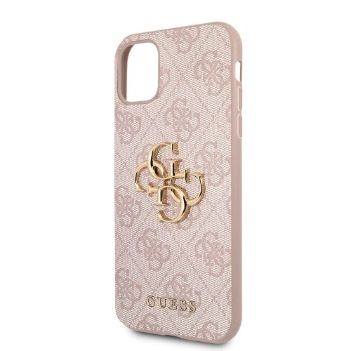 Guess Apple iPhone 11 (6.1) 2019 PU 4G Metal Logo hátlapvédő tok pink (GUHCN614GMGPI)