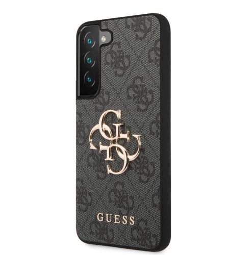 Guess Samsung S911 Galaxy S23 PU 4G Metal Logo hátlapvédő tok szürke (GUHCS23S4GMGGR)