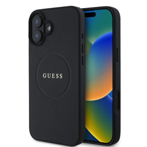 Guess PU Grained Classic Logo Apple iPhone 16 Plus (6.7) hátlapvédő tok fekete (GUHMP16MPGHSMMK)