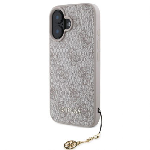 Guess Apple iPhone 16 (6.1) 4G Charm Case hátlapvédő tok pink (GUHCP16SGF4GCP)