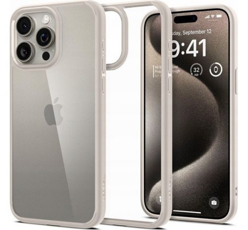 Spigen Ultra Hybrid Apple iPhone 16 Pro tok, Natural Titanium, átlátszó-bézs