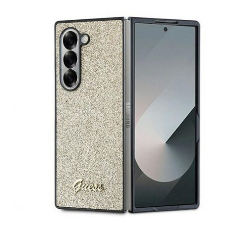 Guess PC/TPU Glitter Flakes Metal Logo Samsung Galaxy Z Fold6 hátlap tok, arany