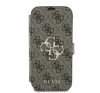 Guess 4G Metal Logo iPhone 16 Pro flip/oldalra nyíló tok, barna GUHMP16XU4GPRW