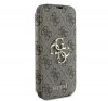 Guess 4G Metal Logo iPhone 16 Plus flip/oldalra nyíló tok, barna GUBKP16M4GMGBR