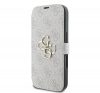 Guess 4G Metal Logo iPhone 16 Pro flip/oldalra nyíló tok, rózsaszín GUBKP16L4GMGPI