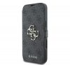 Guess 4G Metal Logo iPhone 16 Plus flip/oldalra nyíló tok, fekete GUBKP16M4GMGGR