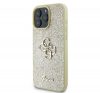 Guess Fixed Glitter Big 4G iPhone 16 Pro kemény hátlap tok, arany GUHCP16LHG4SGD