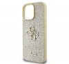 Guess Fixed Glitter Big 4G iPhone 16 Pro kemény hátlap tok, arany GUHCP16LHG4SGD