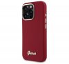 Guess Silicone Script Metal Logo iPhone 16 Pro kemény hátlap tok, magenta GUHCP16LSMBSLM