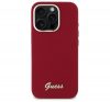 Guess Silicone Script Metal Logo iPhone 16 Pro kemény hátlap tok, magenta GUHCP16LSMBSLM