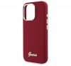 Guess Silicone Script Metal Logo iPhone 16 Pro kemény hátlap tok, magenta GUHCP16LSMBSLM