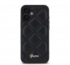 Guess Quilted Metal Logo iPhone 16 Plus kemény hátlap tok, fekete GUHCP16MPSQSQSK