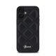 Guess Quilted Metal Logo iPhone 16 Plus kemény hátlap tok, fekete GUHCP16MPSQSQSK