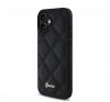 Guess Quilted Metal Logo iPhone 16 Plus kemény hátlap tok, fekete GUHCP16MPSQSQSK