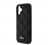 Guess Quilted Metal Logo iPhone 16 Plus kemény hátlap tok, fekete GUHCP16MPSQSQSK