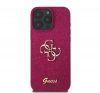 Guess Fixed Glitter Big 4G iPhone 16 Pro Max kemény hátlap tok, lila GUHCP16XHG4SGU