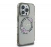 Guess IML Flowers Wreath iPhone 16 Pro MagSafe kemény hátlap tok, fekete GUHMP16LHFWFCK