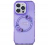 Guess IML Flowers Wreath iPhone 16 Pro MagSafe kemény hátlap tok, lila GUHMP16LHFWFCU