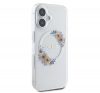 Guess IML Flowers Wreath iPhone 16 Plus MagSafe kemény hátlap tok, átlátszó GUHMP16MHFWFCT