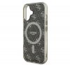 Guess IML 4G Background iPhone 16 MagSafe kemény hátlap tok, barna GUHMP16SH4DTEW