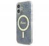 Guess IML 4G MagSafe iPhone 16 MagSafe kemény hátlap tok, kék GUHMP16SH4STB