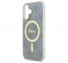 Guess IML 4G MagSafe iPhone 16 MagSafe kemény hátlap tok, kék GUHMP16SH4STB